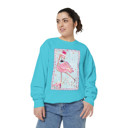 Flamingle All the Way Flamingo Sweatshirt - Comfort Colors