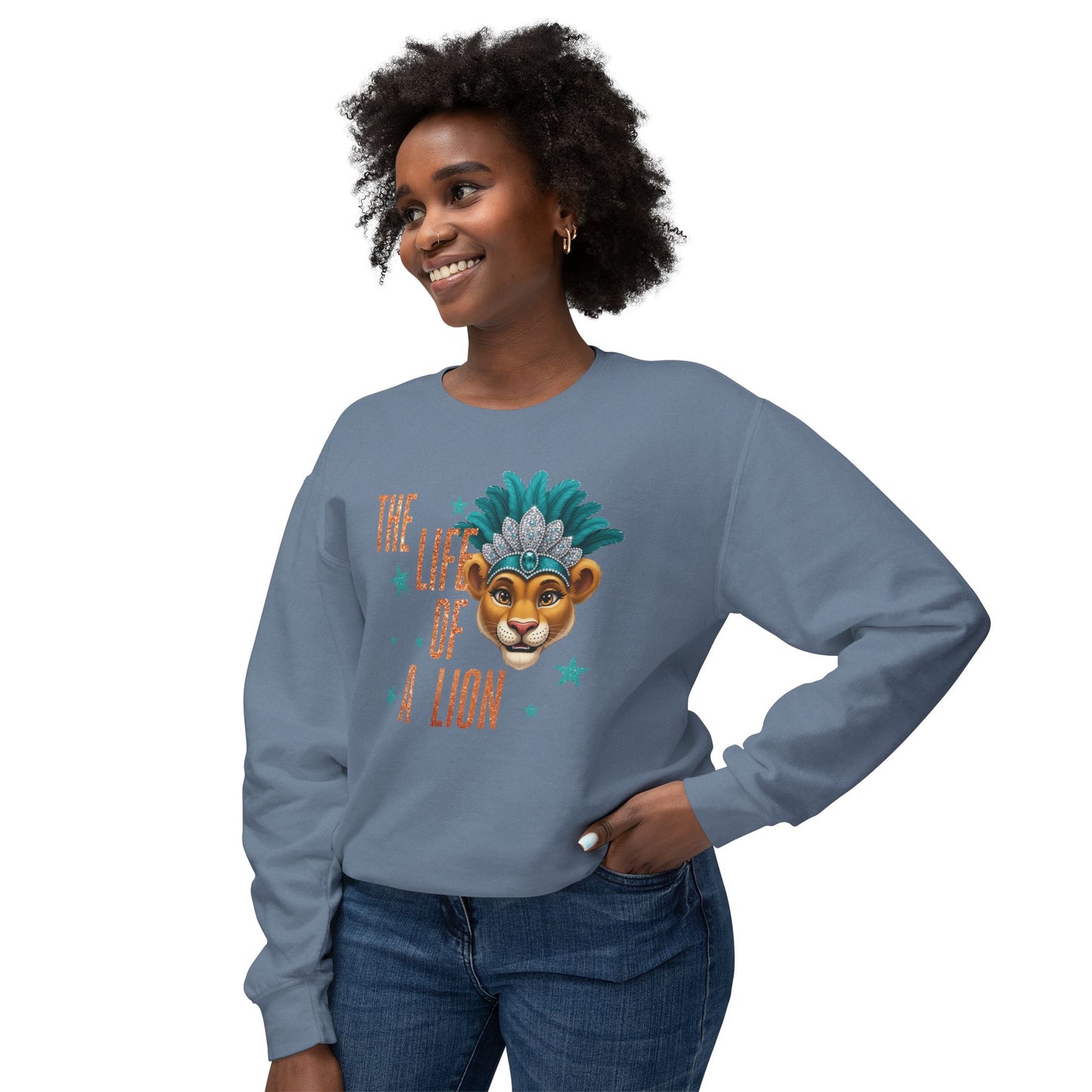 Adult Life of a Lion Faux Glitter - Comfort Colors