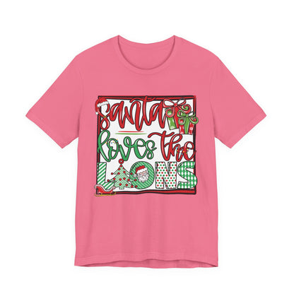 Santa Loves the Lions Tee - Bella Canvas