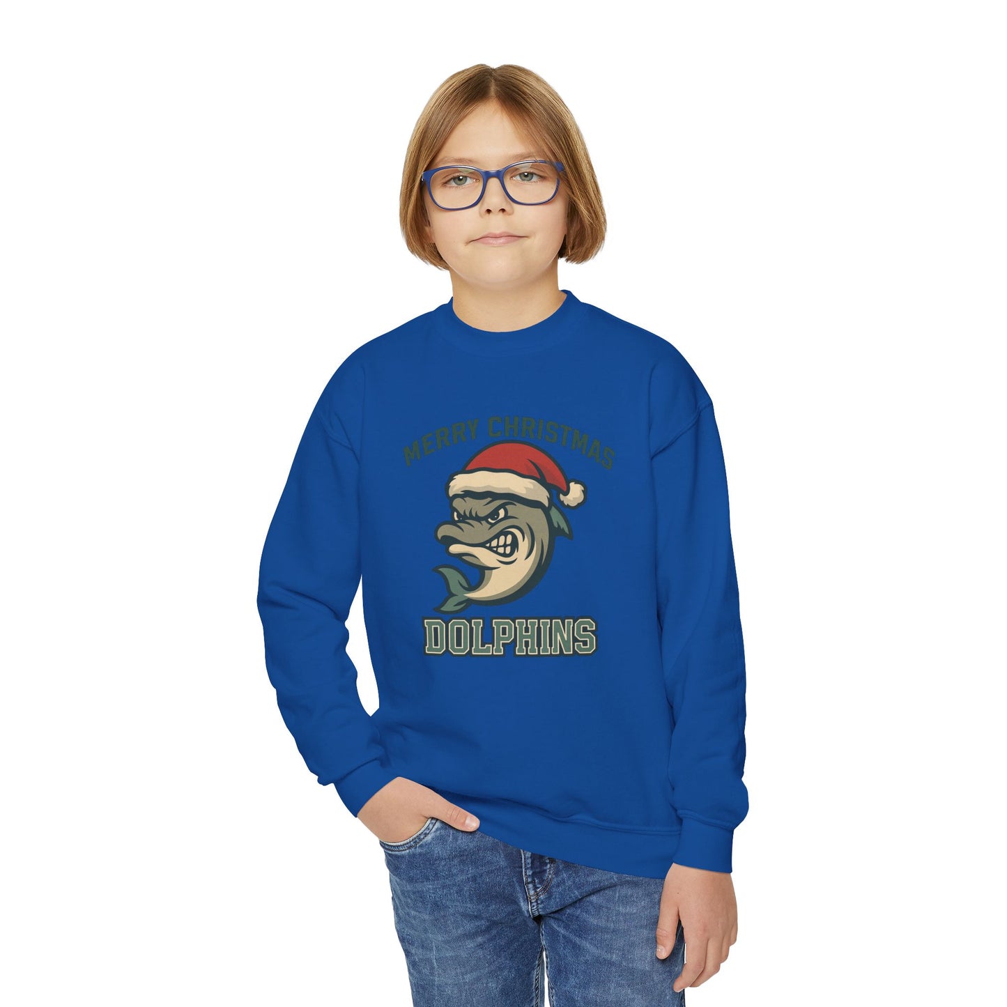 Merry Christmas Dolphins Sweatshirt - Gildan