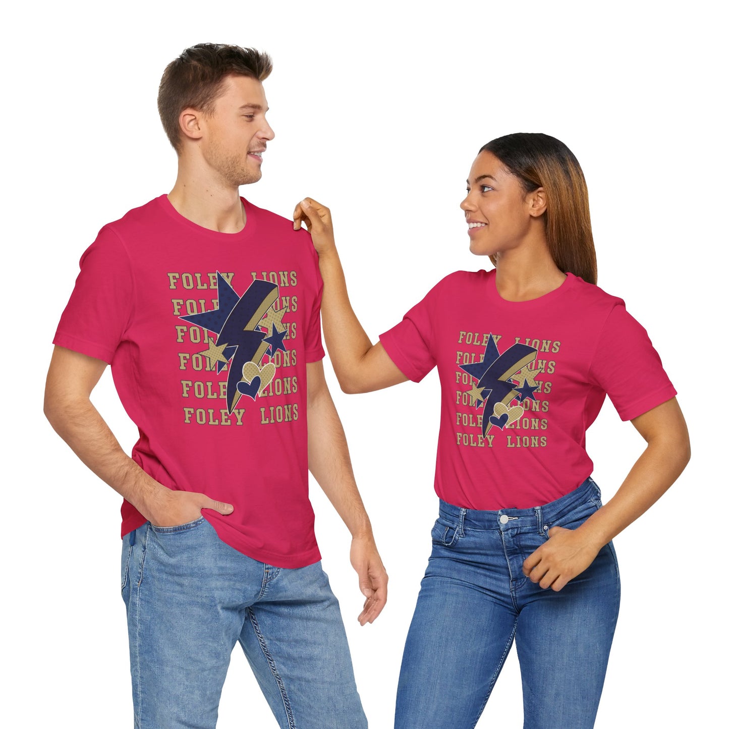 Lions Hearts, Stars, Lightning Graphic Tee - Bella Canvas