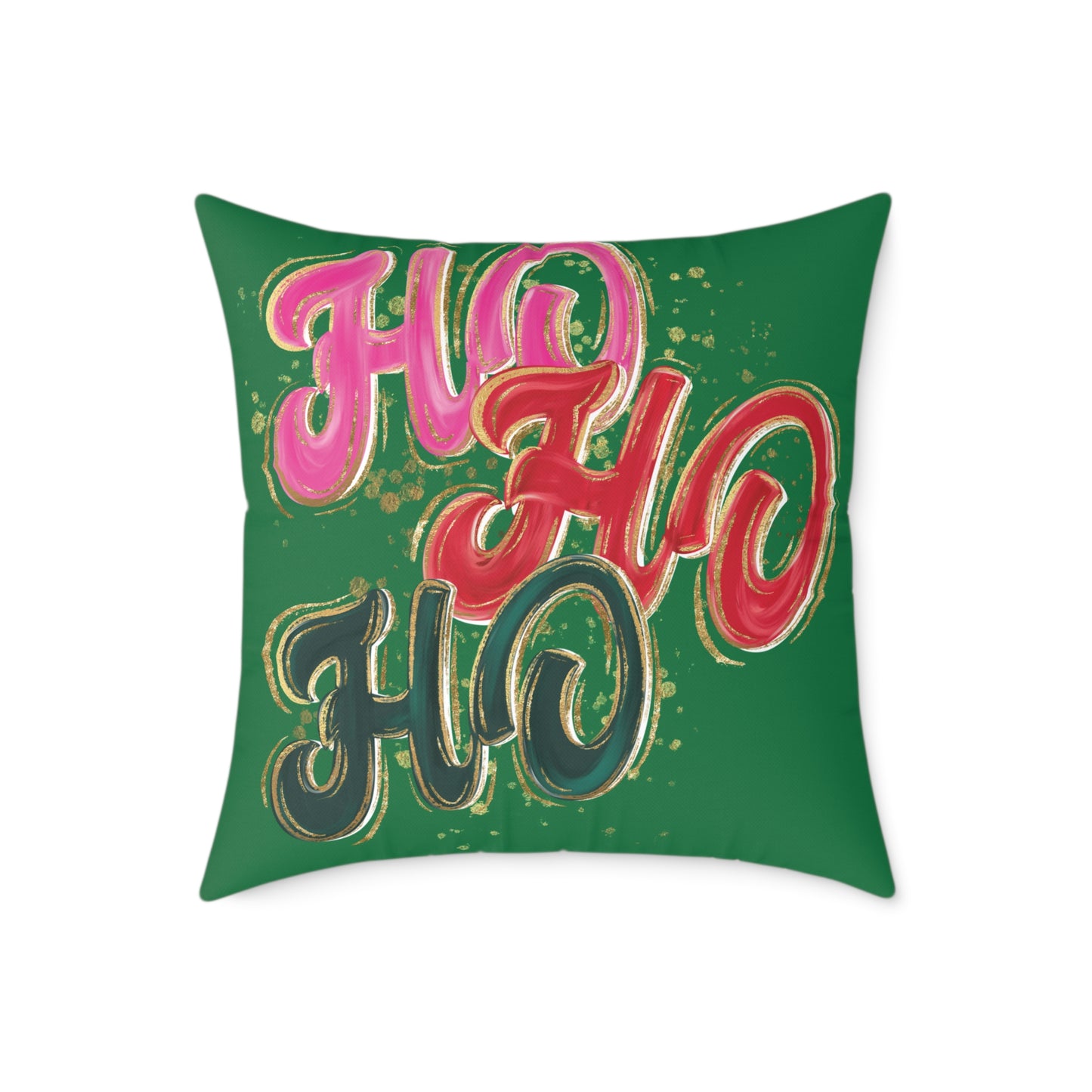 HO HO HO Green Throw Pillow