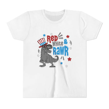 Youth  Red, White & RAWK Dinosaur Design