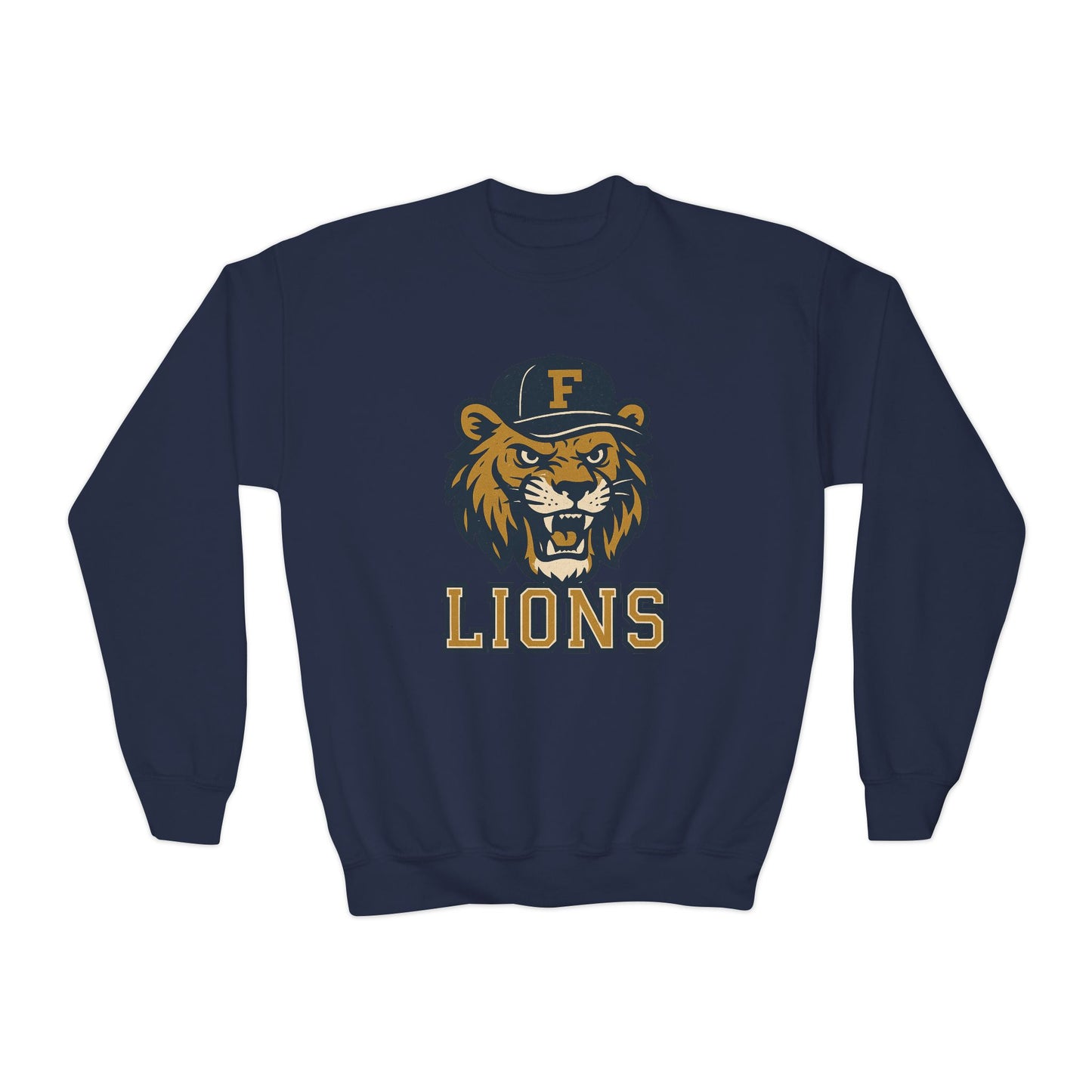 Youth Retro Roaring Lions Crewneck Sweatshirt - Gildan