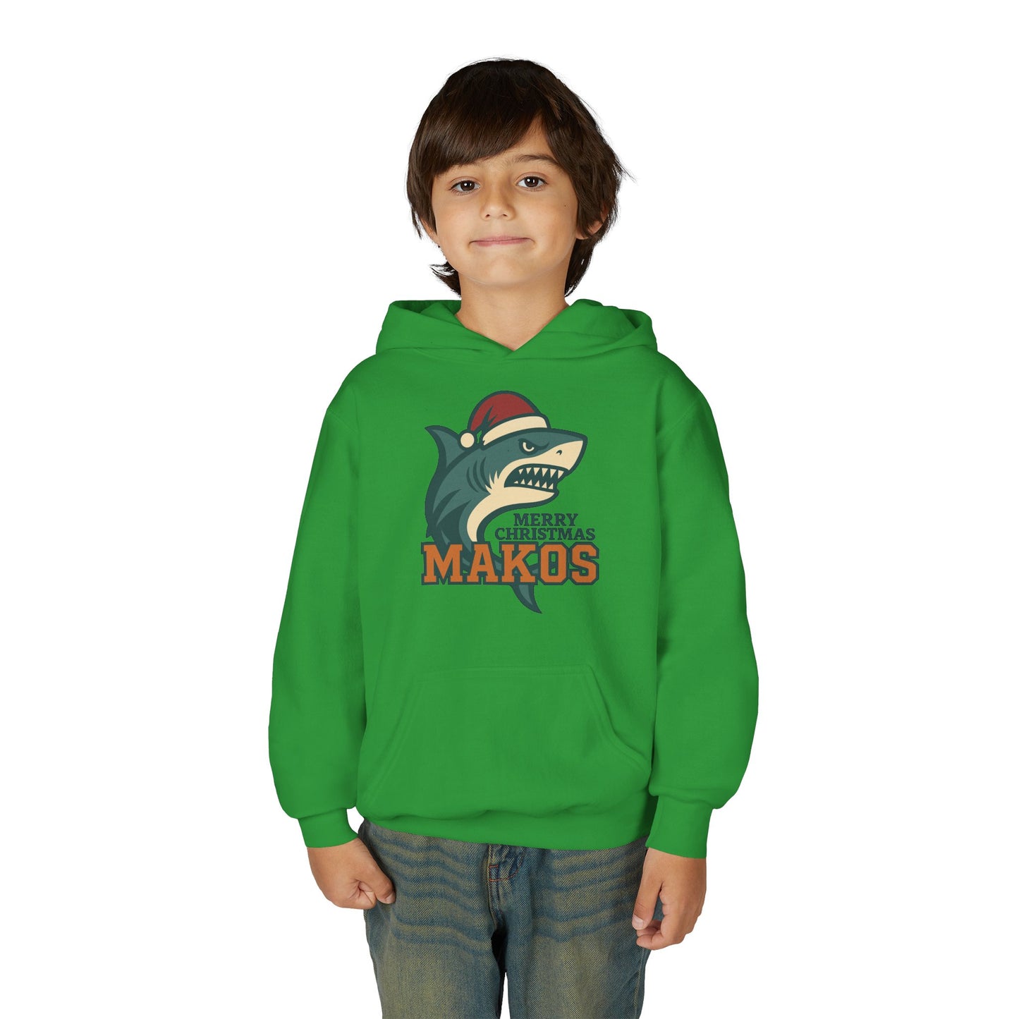 Youth Makos Christmas Hoodie — Merry Christmas Shark Holiday Sweatshirt