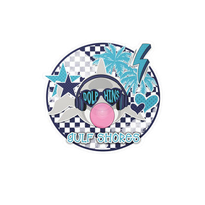 Gulf Shores Dolphin We're Poppin Kiss-Cut Vinyl Decal