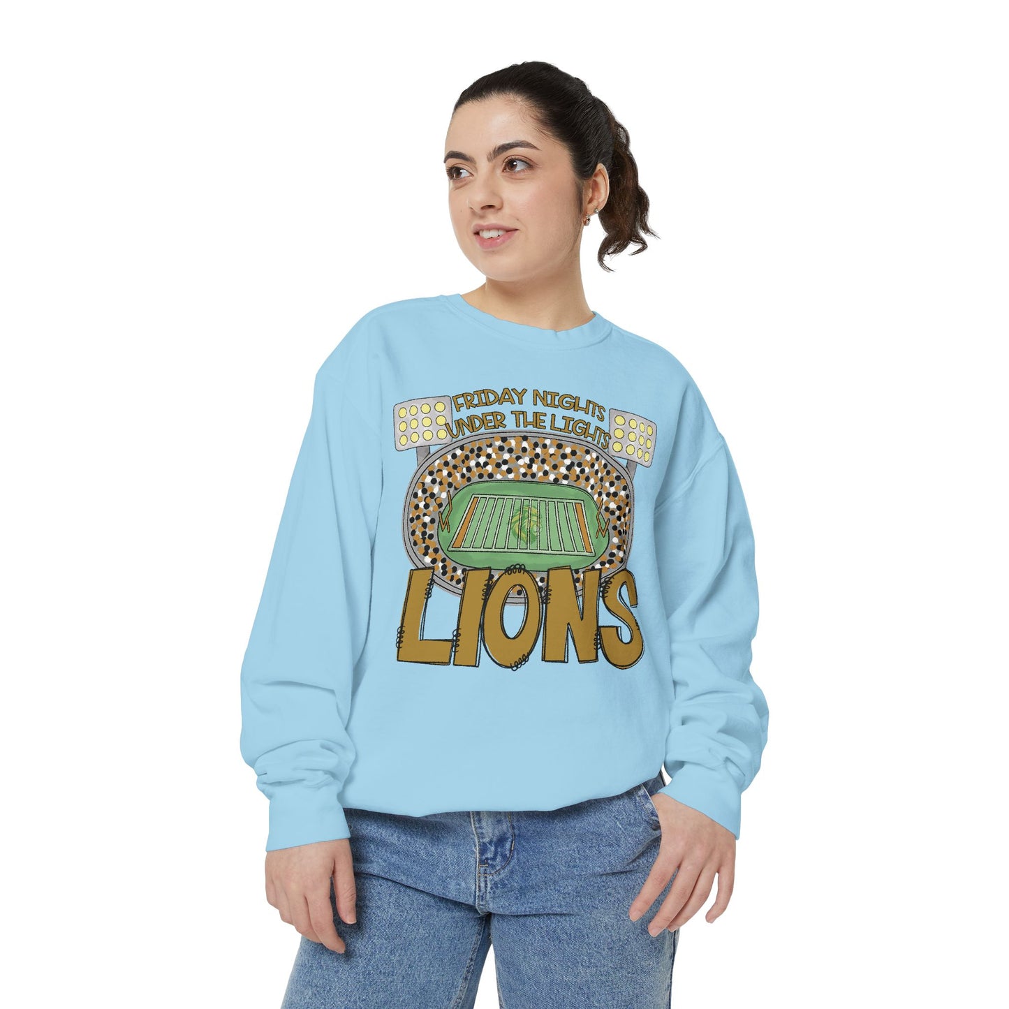 Adult Friday Night Lights Lions Sweatshirt - Comfort Colors