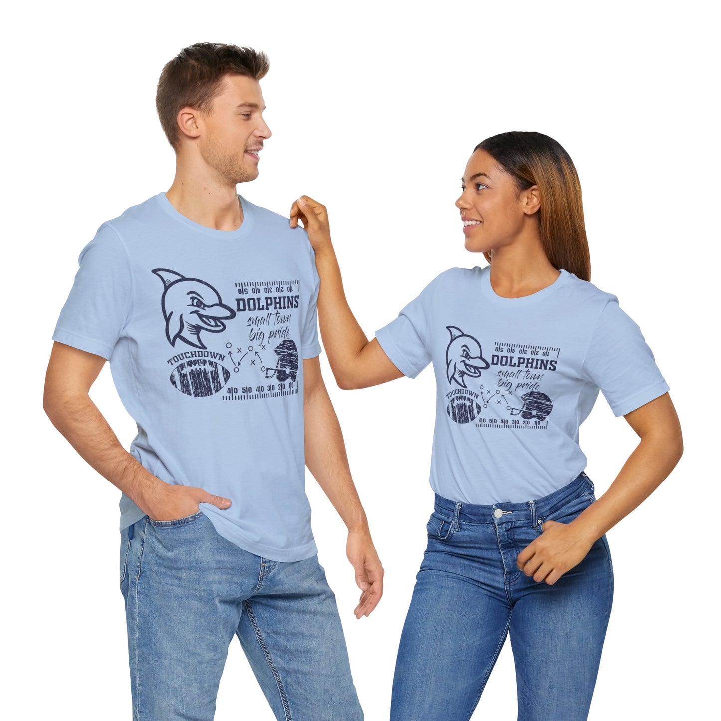 Adult Dolphin Football Tee - Bella Canvas