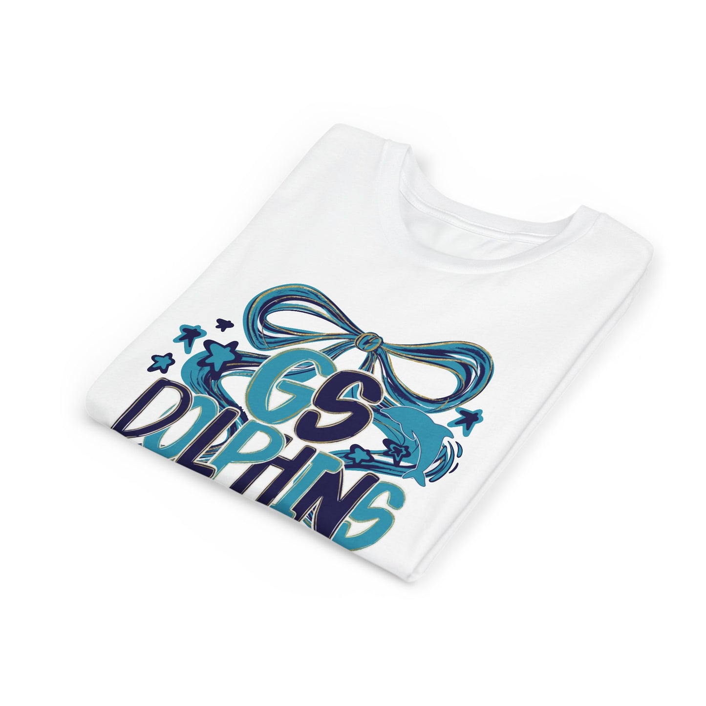 Youth GS Dolphins Coquette Bow Tee - Bella Canvas