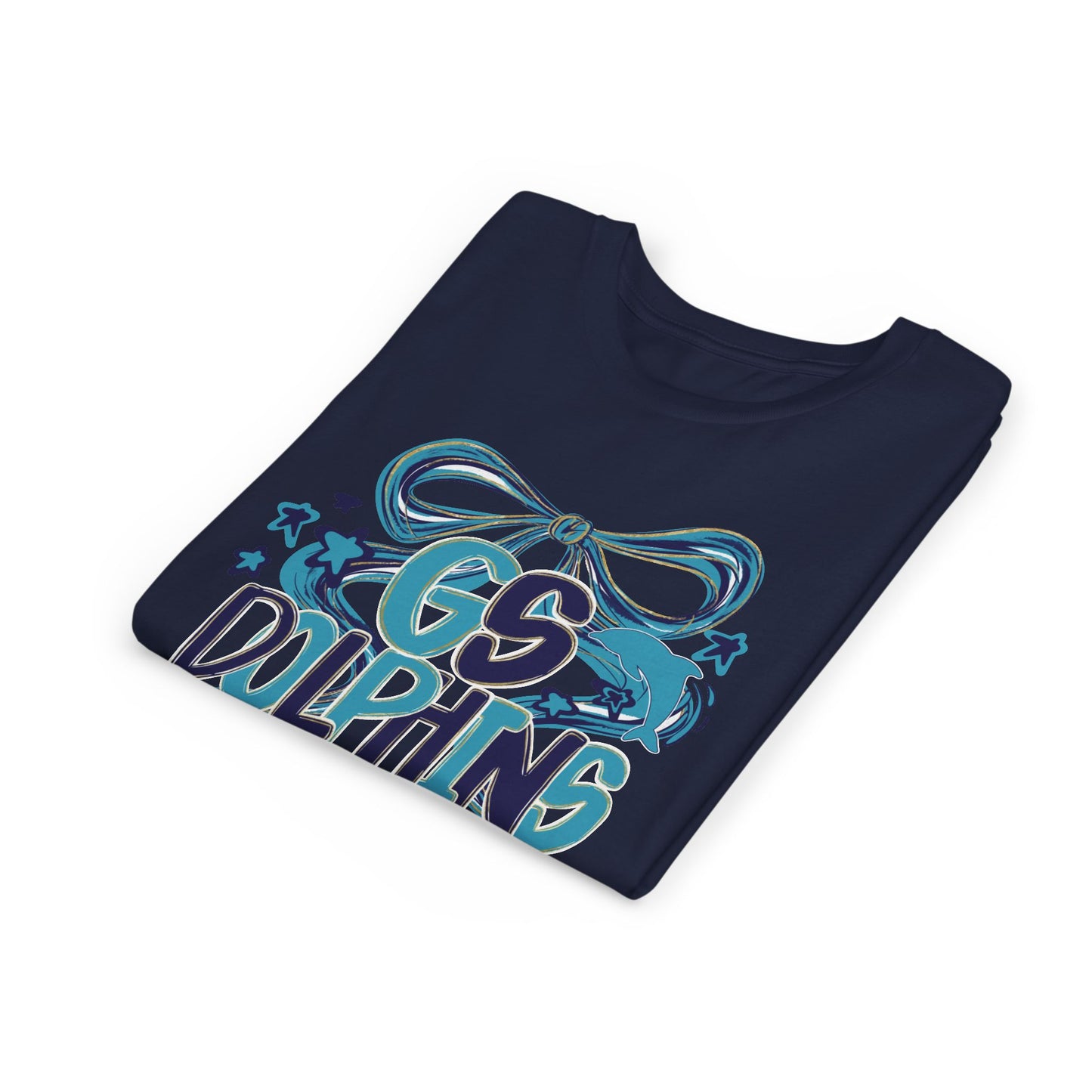 Youth GS Dolphins Coquette Bow Tee - Bella Canvas