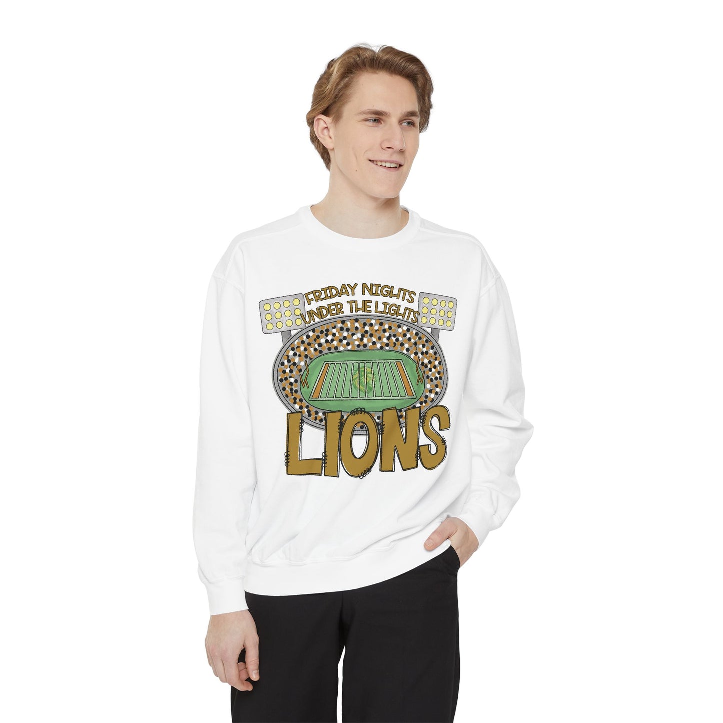 Adult Friday Night Lights Lions Sweatshirt - Comfort Colors