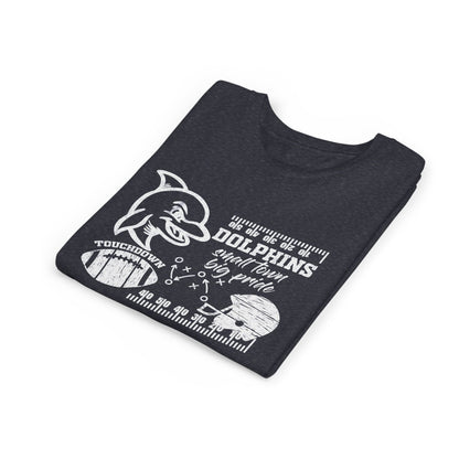 Youth Dolphin Football Tee - Bella Canvas