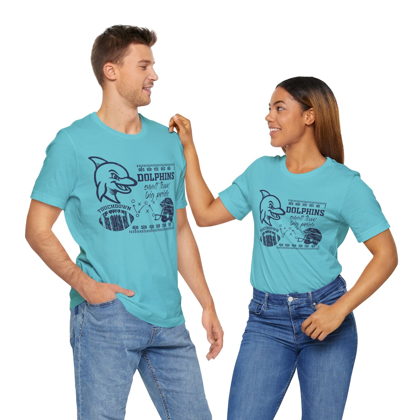 Adult Dolphin Football Tee - Bella Canvas