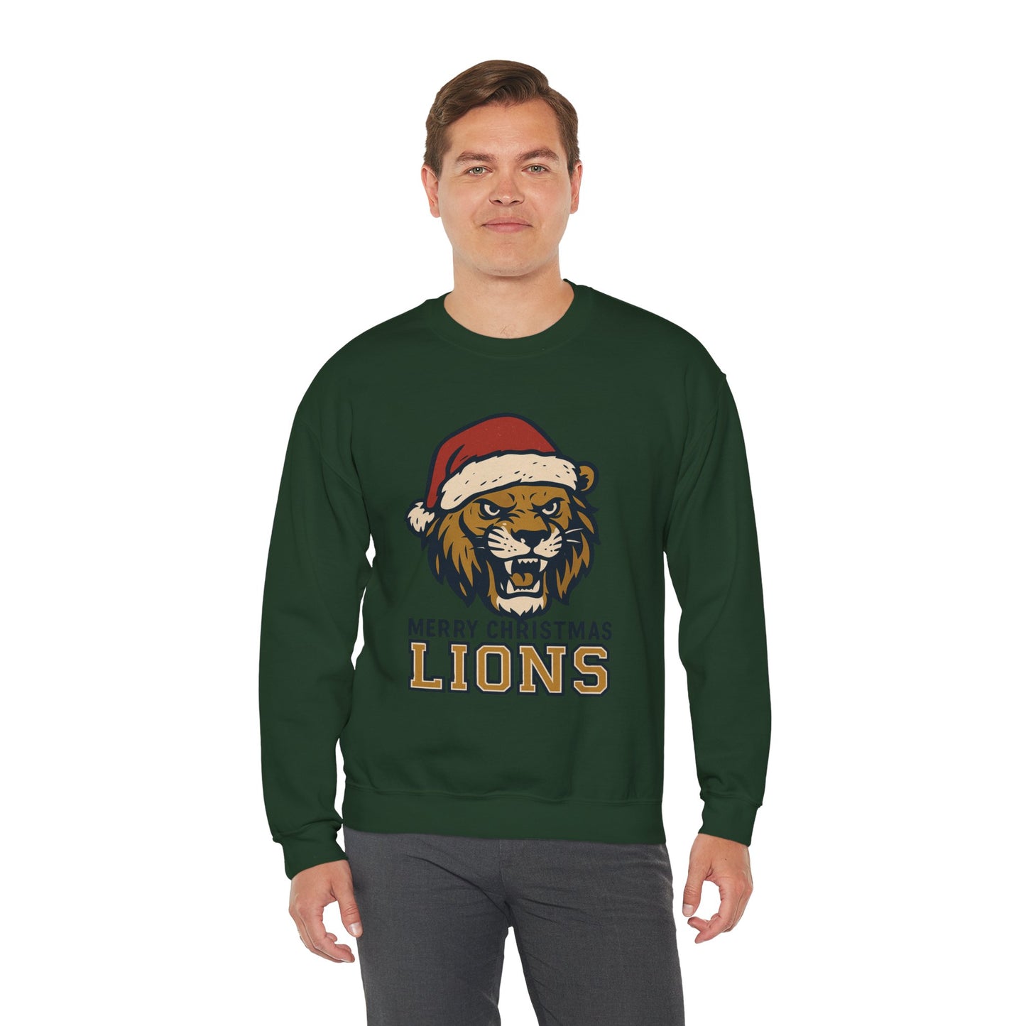 Merry Christmas Lions Sweatshirt — Gildan