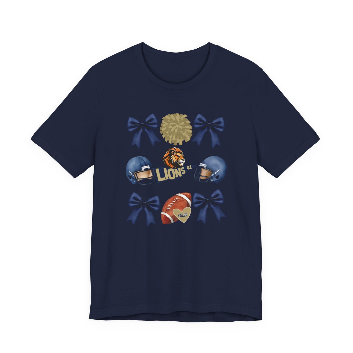 Lions Coquette Football Cheer Tee - Bella Canvas