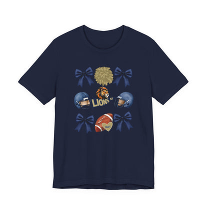Lions Coquette Football Cheer Tee - Bella Canvas