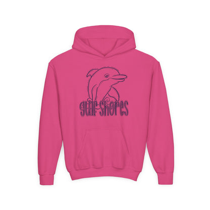 Youth Dolphins Sketch Hoodie - Gildan