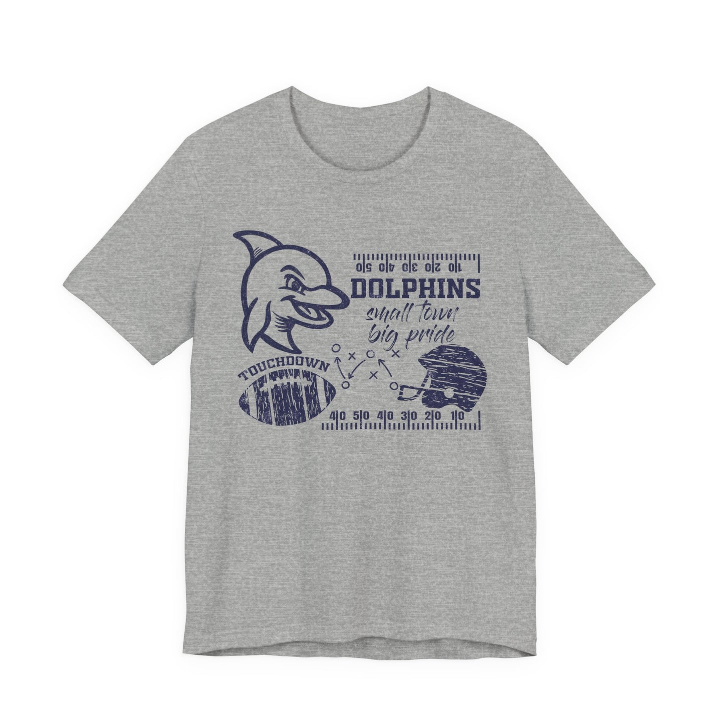 Adult Dolphin Football Tee - Bella Canvas