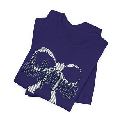 Preppy Dolphins Bow Bella Canvas