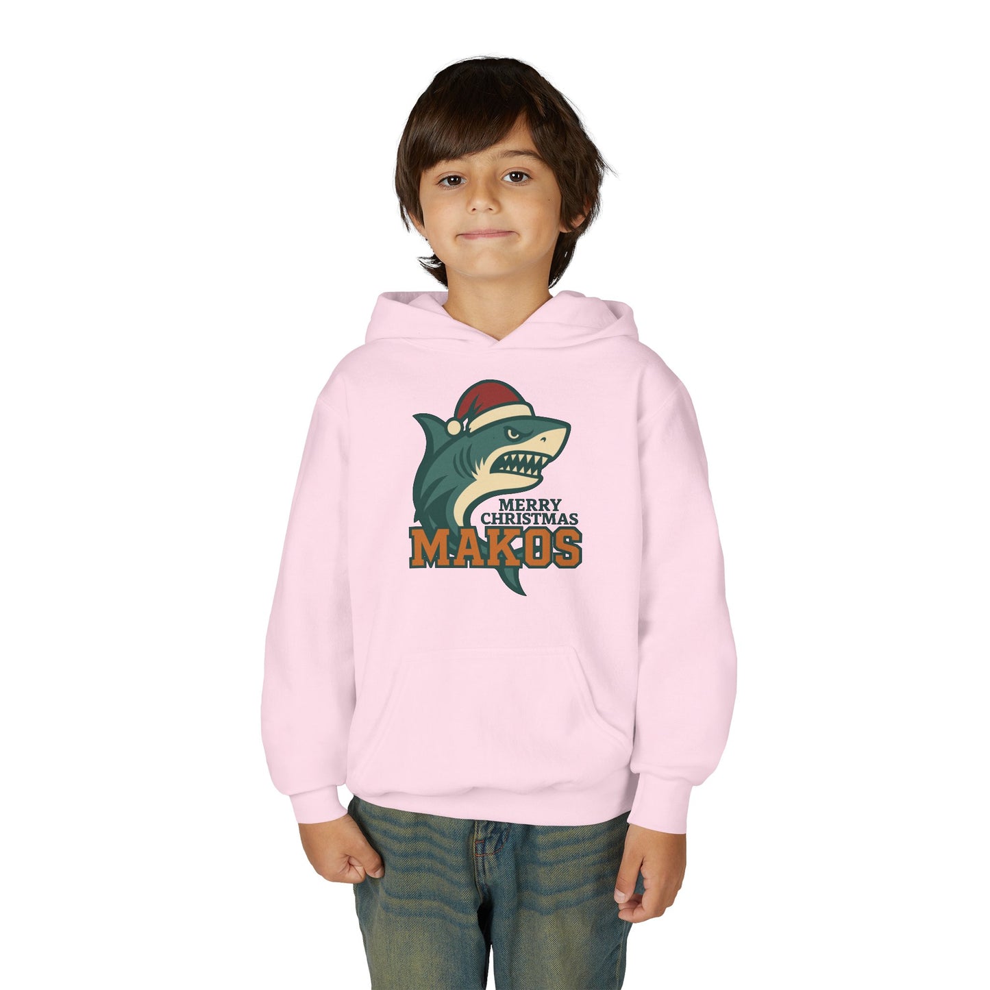 Youth Makos Christmas Hoodie — Merry Christmas Shark Holiday Sweatshirt