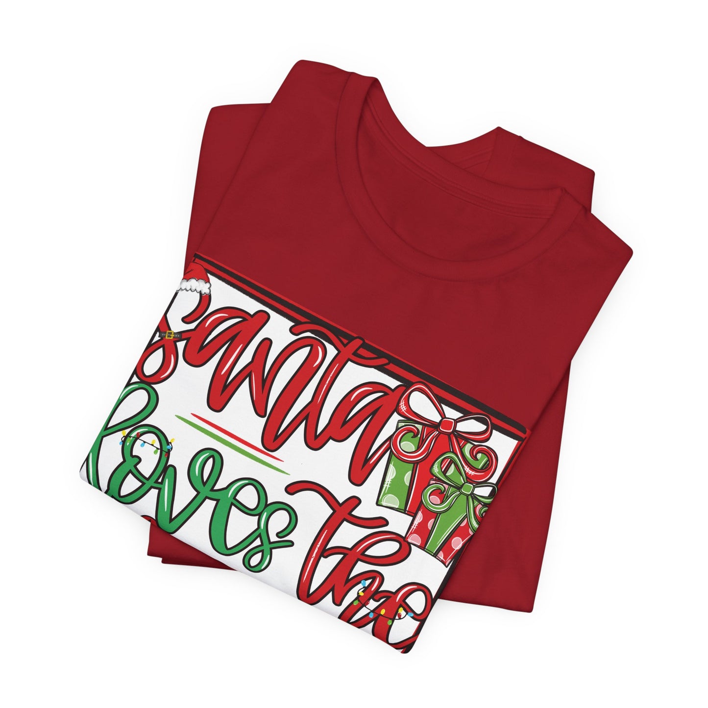 Santa Loves the Lions Tee - Bella Canvas