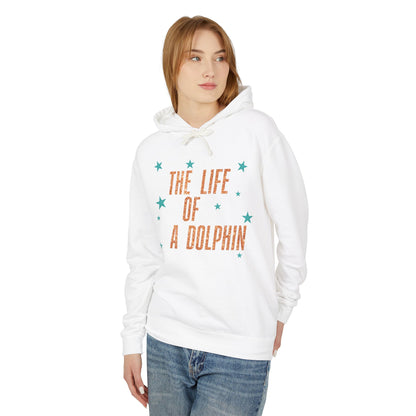Adult Life of a Dolphin Faux Glitter Hoodie - Comfort Colors
