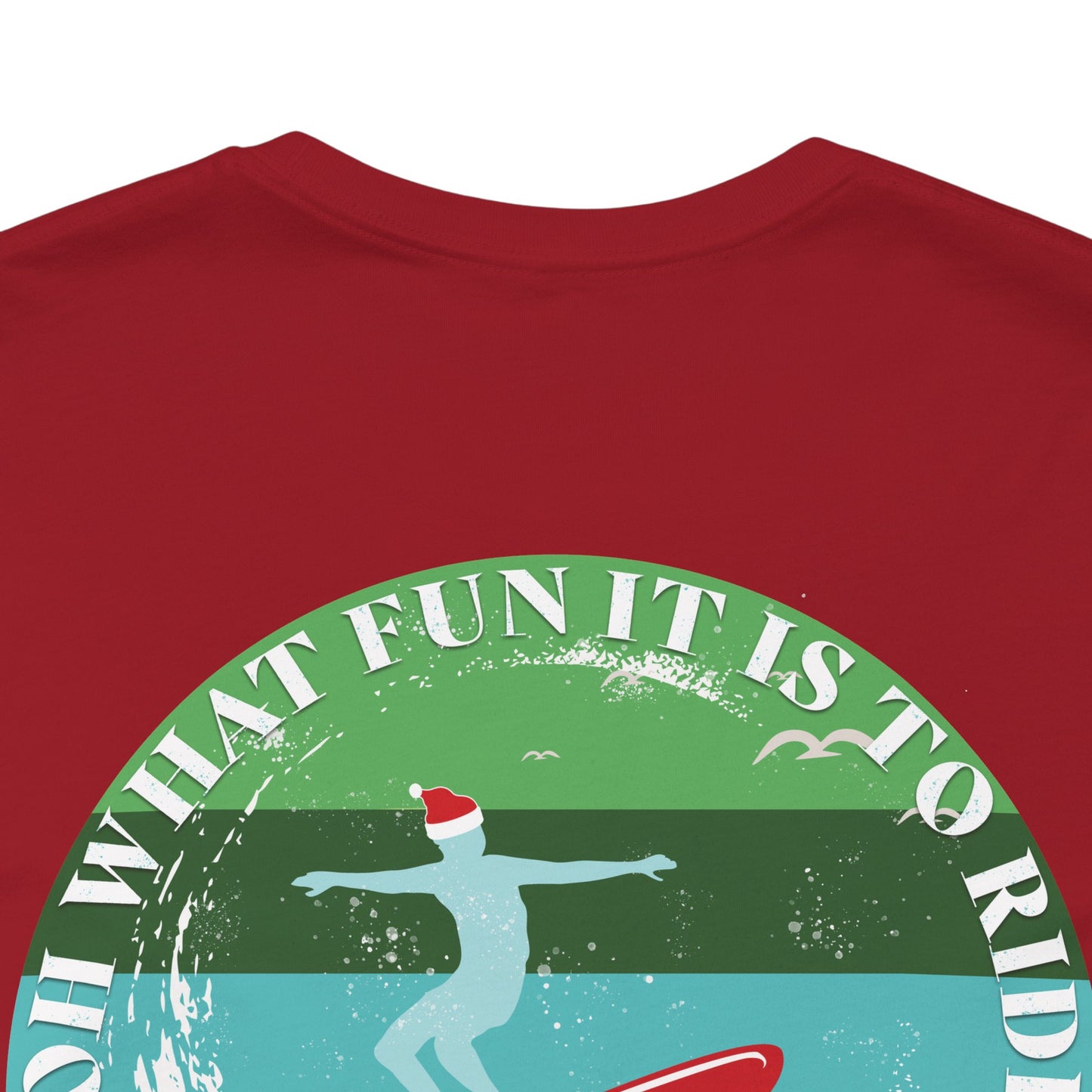 Adult Christmas Surfing Tee - Bella Canvas