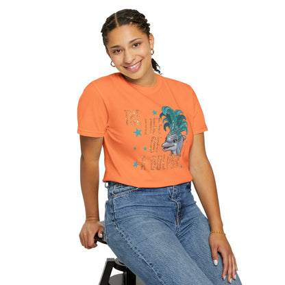 Adult Life of a Dolphin Faux Glitter - Comfort Colors