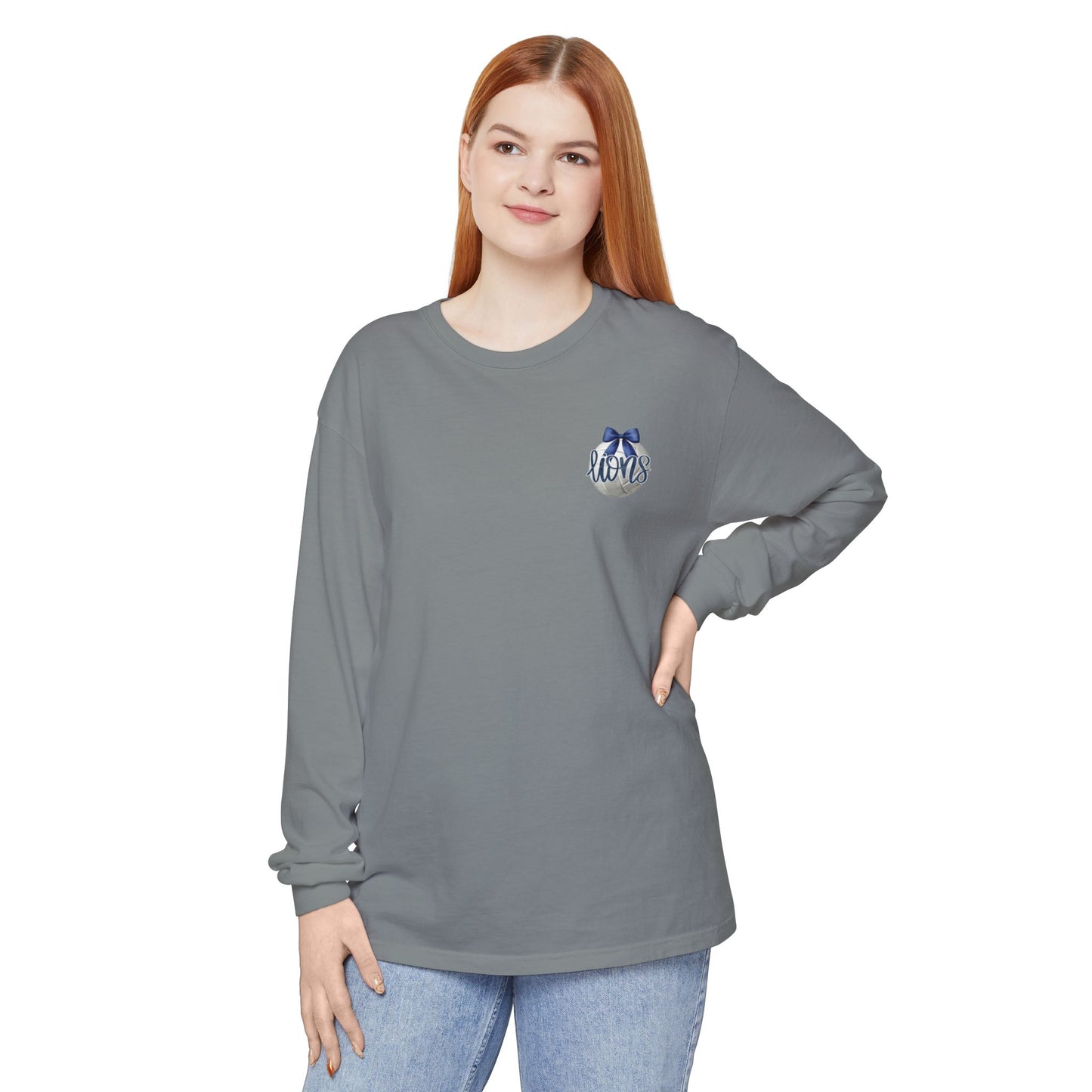 Foley Lions Volleyball Mom Long Sleeve T-Shirt- Comfort Colors