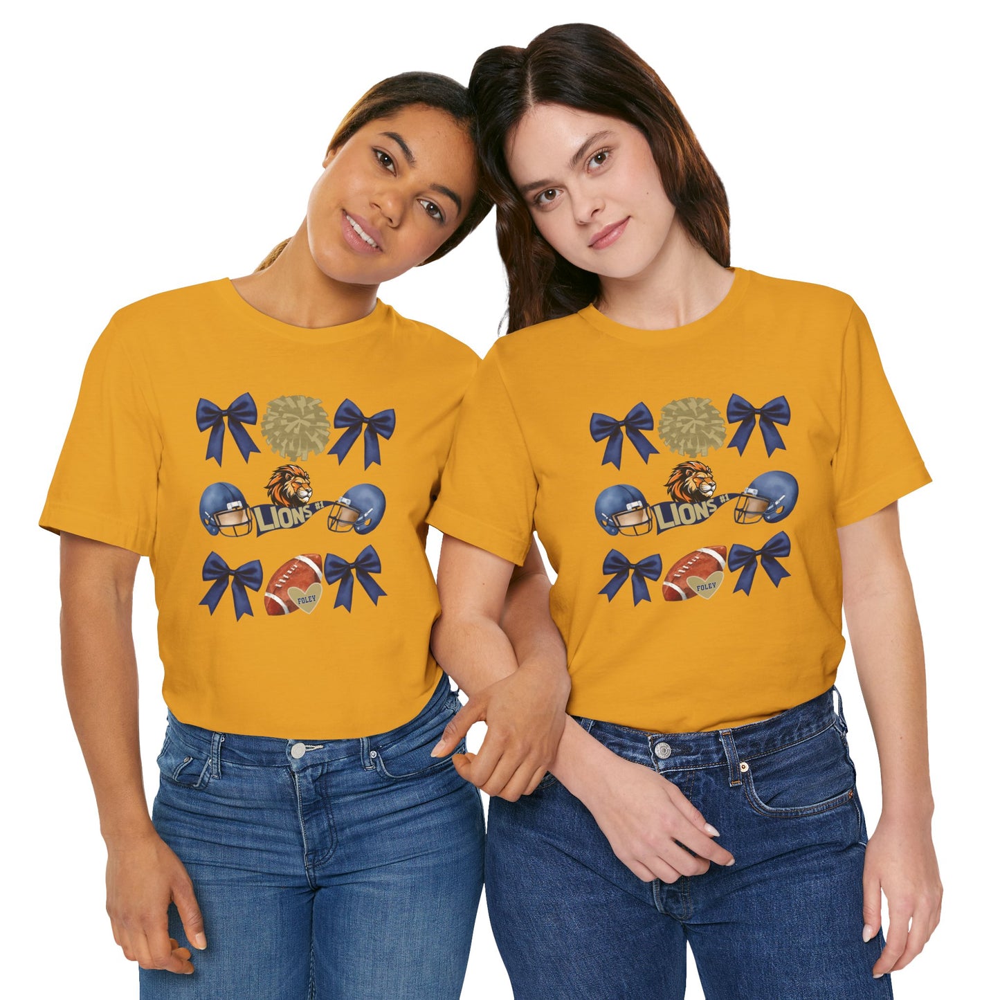 Lions Coquette Football Cheer Tee - Bella Canvas