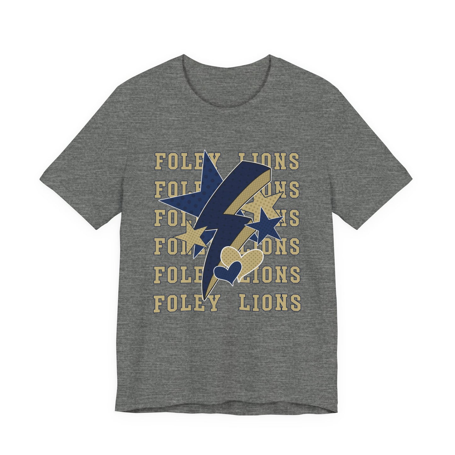 Foley Lions Hearts, Stars, Lightning Tee - Bella Canvas