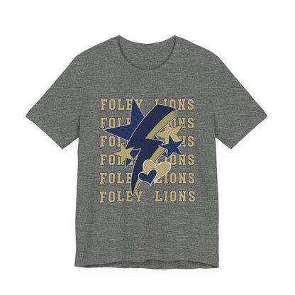 Foley Lions Hearts, Stars, Lightning Tee - Bella Canvas