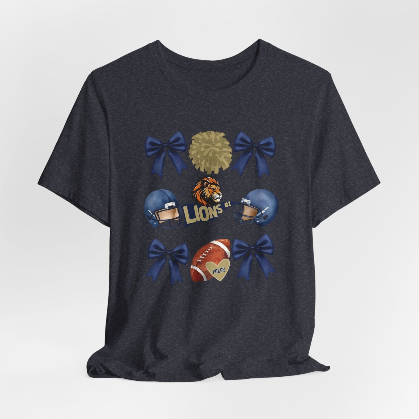 Lions Coquette Football Cheer Tee - Bella Canvas