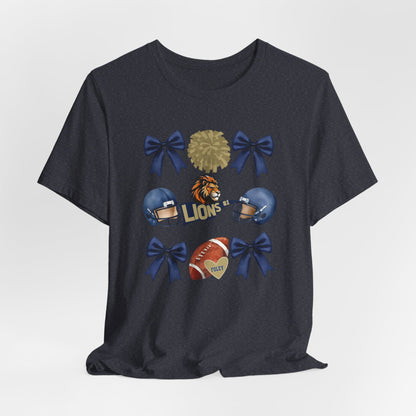 Lions Coquette Football Cheer Tee - Bella Canvas