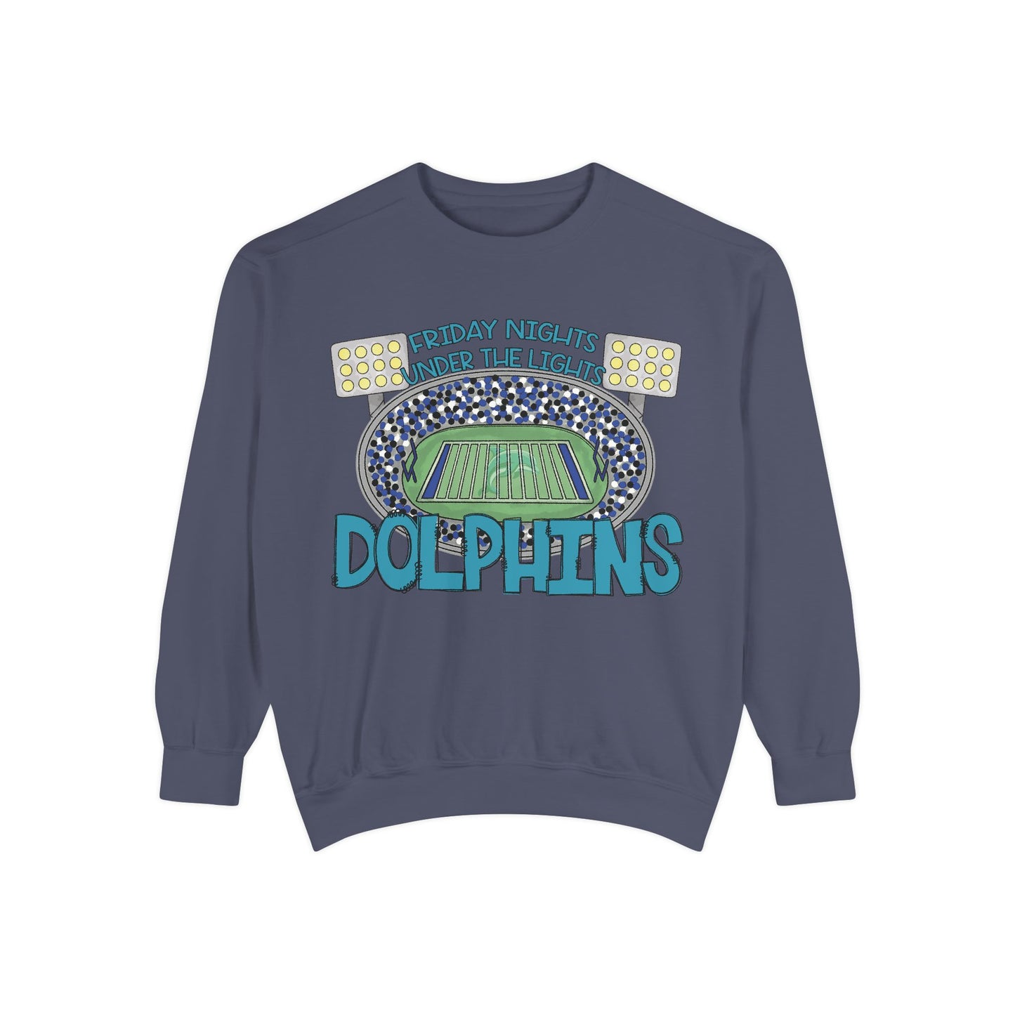 Adult Friday Night Lights Dolphins Sweatshirt - Comfort Colors