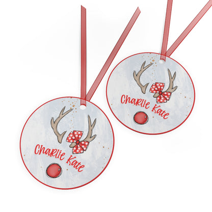 Personalized Girl Reindeer 2 Ornament