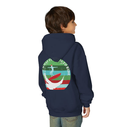 Youth Surfing Christmas Hoodie - Gildan