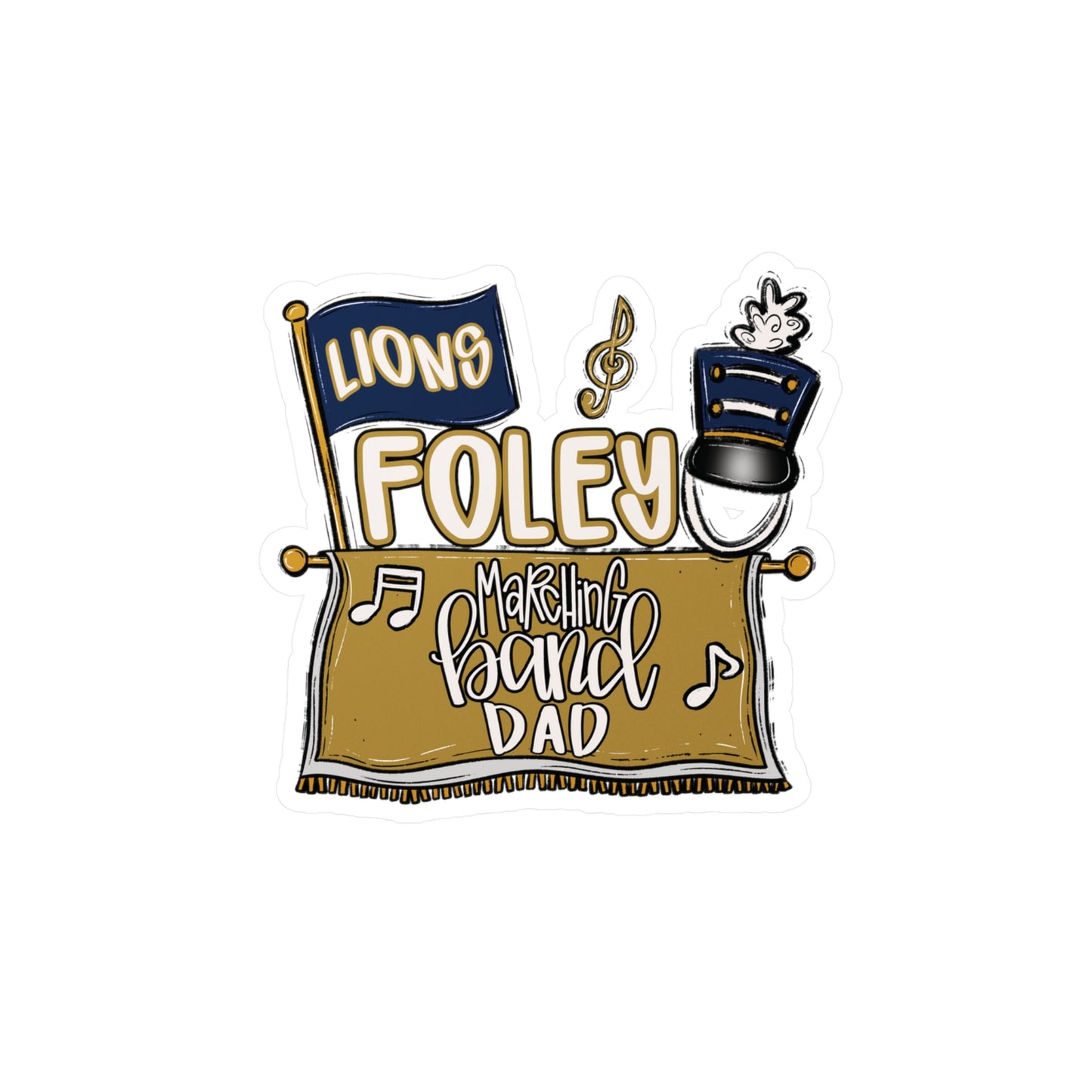 Foley Marching Band Dad Vinyl Decals