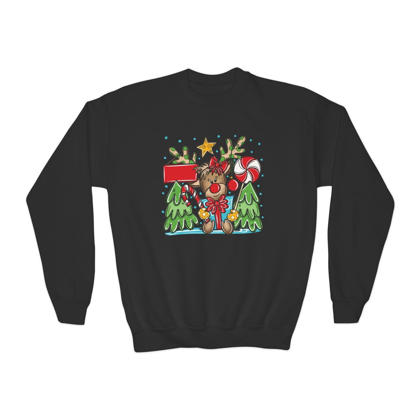 Personalized Girl Reindeer Sweatshirt