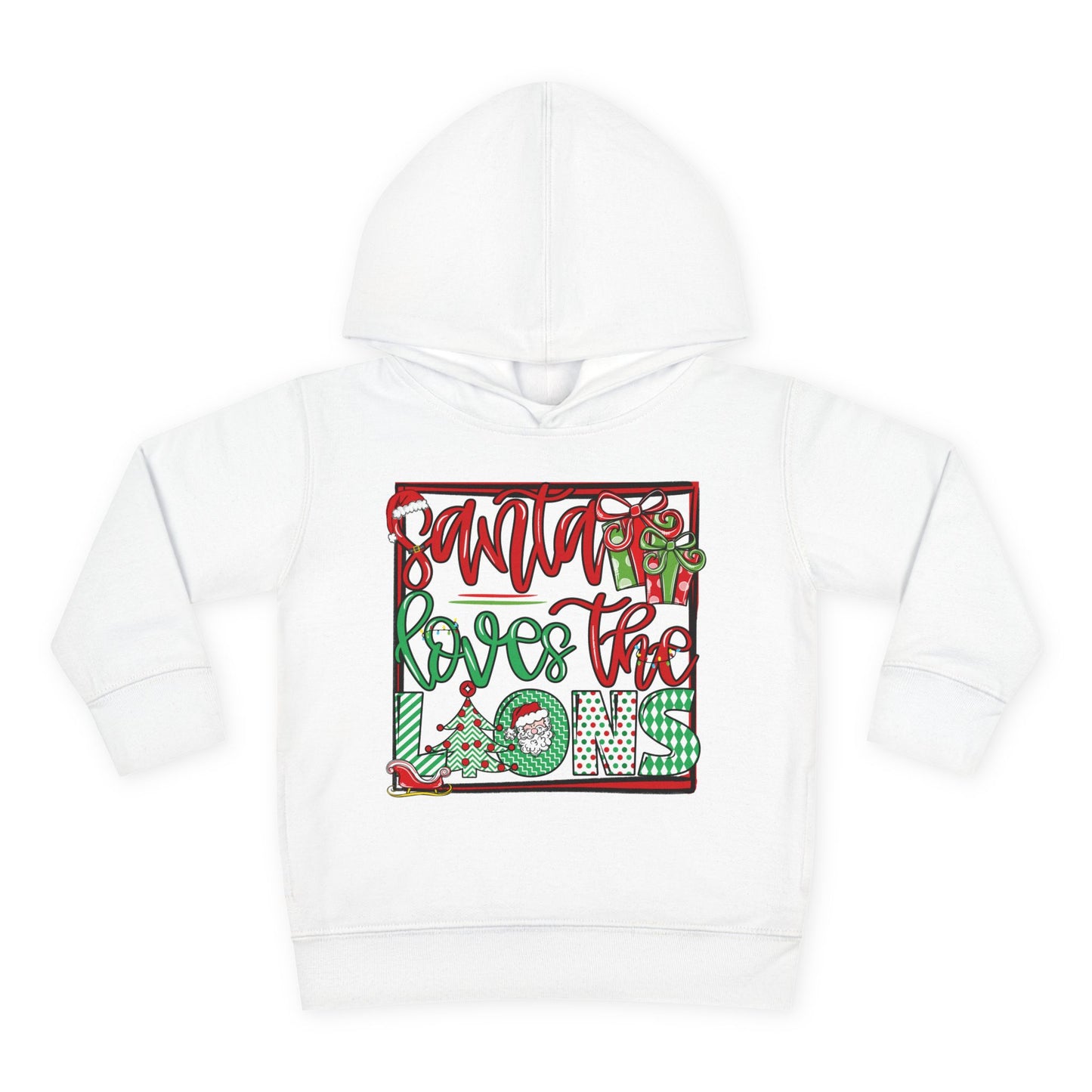 Santa Loves The Lions Toddler Hoodie
