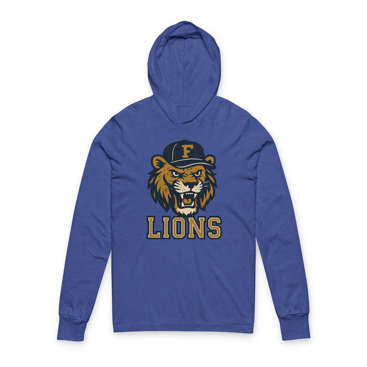 Adult Retro Roaring Lions Unisex Hooded Long Sleeve Tee - Bella Canvas