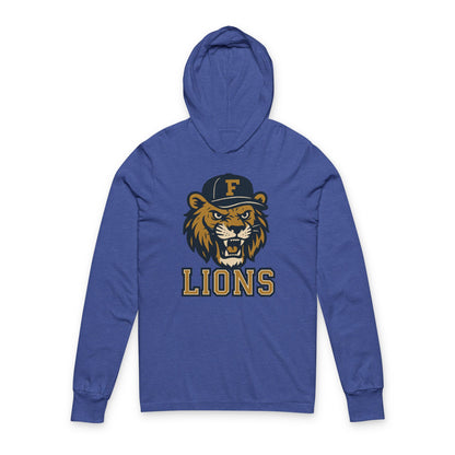 Adult Retro Roaring Lions Unisex Hooded Long Sleeve Tee - Bella Canvas