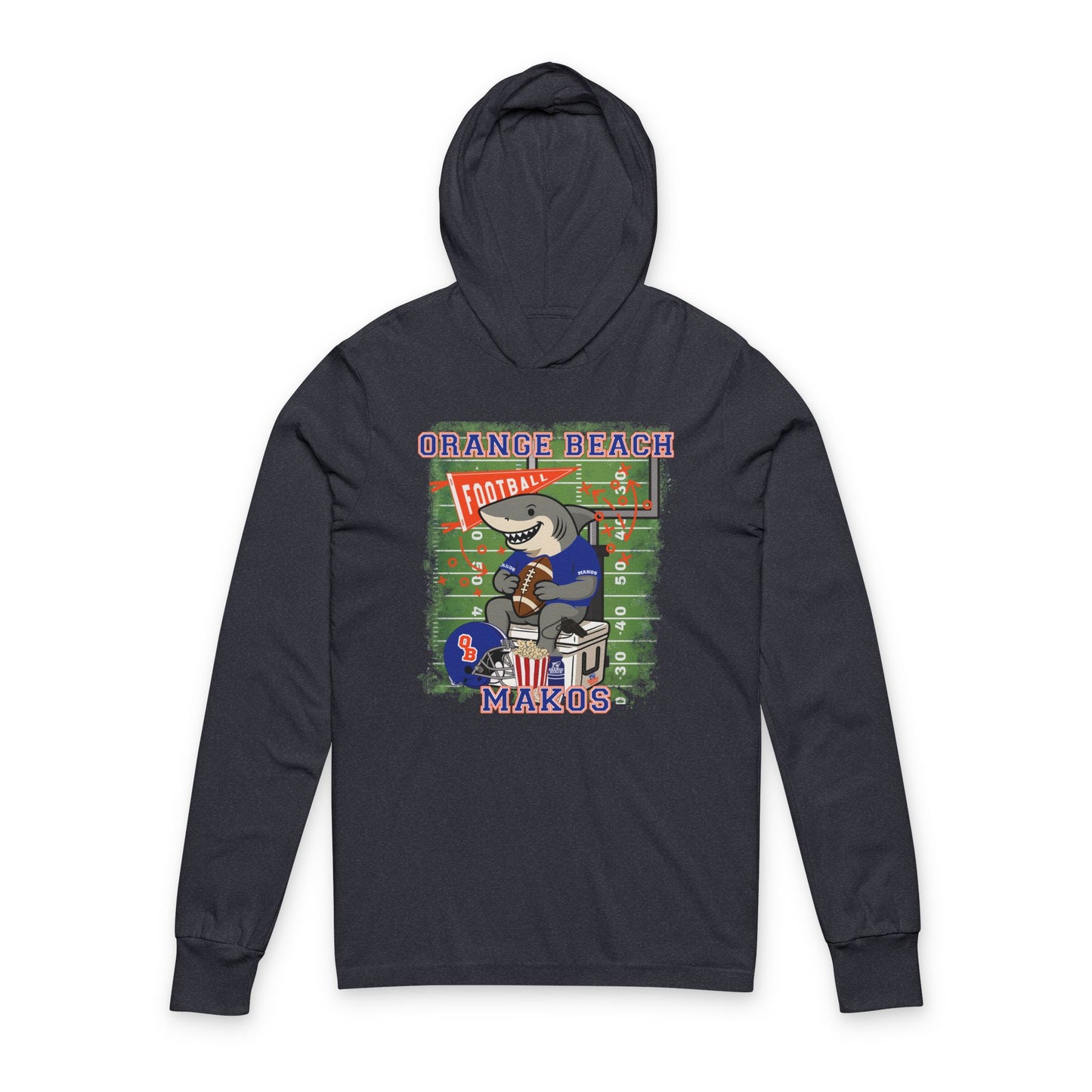 Adult Makos Tailgate Time Long Sleeve Tee - Bella Canvas