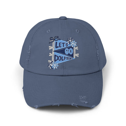 Let's Go Dolphins Distressed Cap
