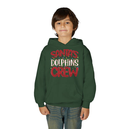 Santa's Dolphins Crew Youth Hoodie