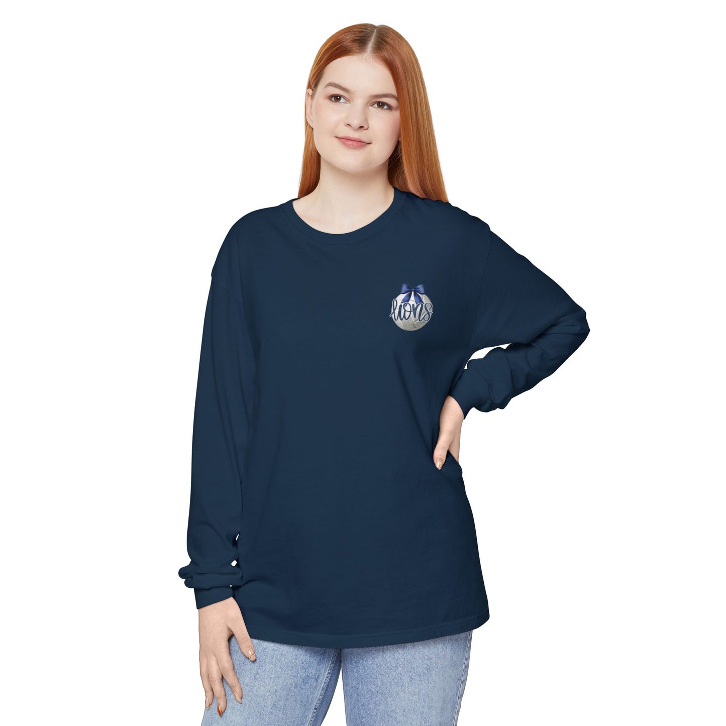 Foley Lions Volleyball Mom Long Sleeve T-Shirt- Comfort Colors