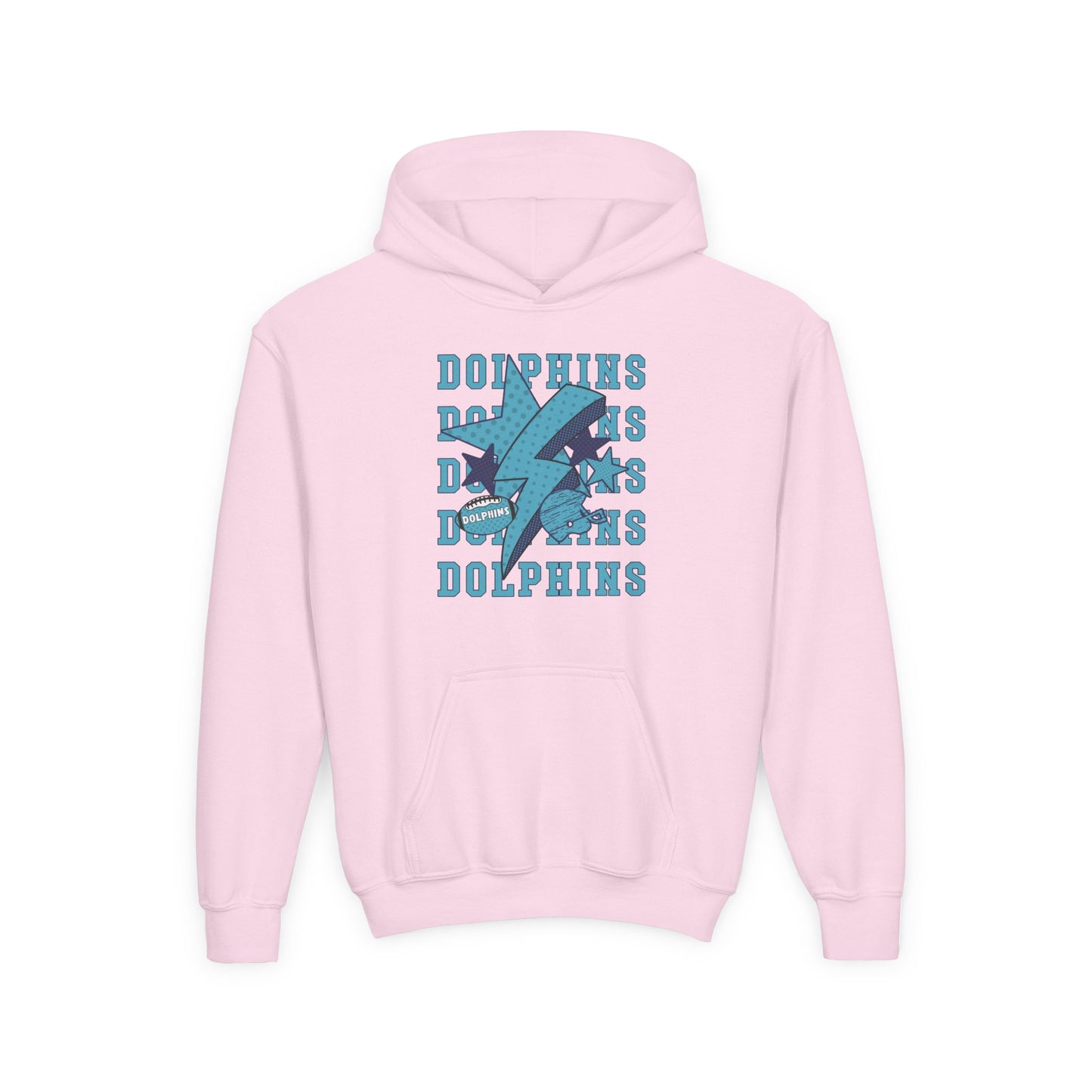 Youth Dolphin Lightning Football Hoodie