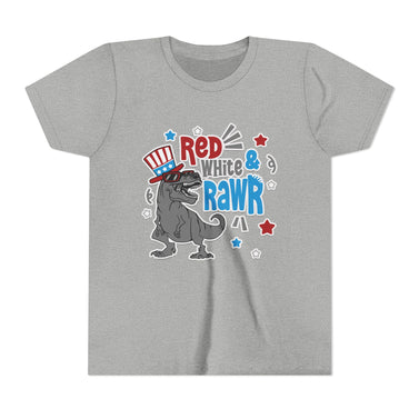 Youth  Red, White & RAWK Dinosaur Design