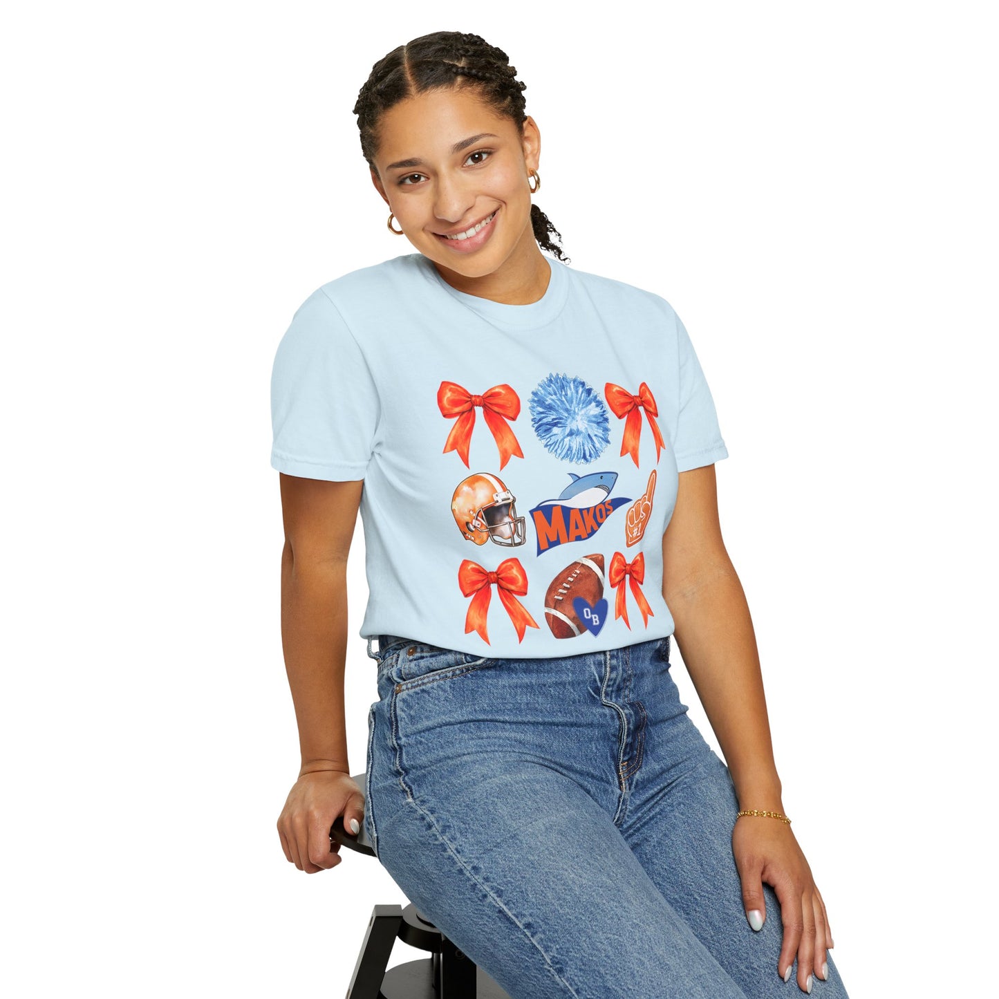 Makos Coquette Football Tee - Comfort Colors