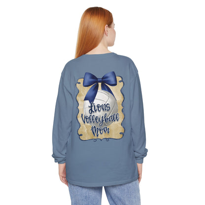 Foley Lions Volleyball Mom Long Sleeve T-Shirt- Comfort Colors